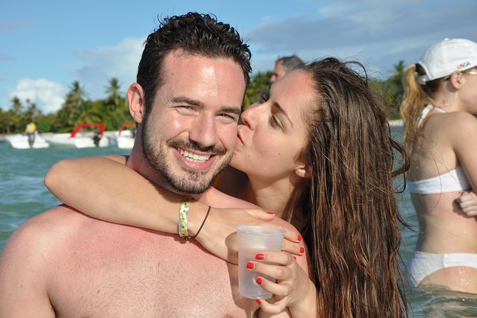Catamaran Booze Cruise, Snorkeling & Punta Cana Coast View - The natural swimming pool is the scenic centerpiece