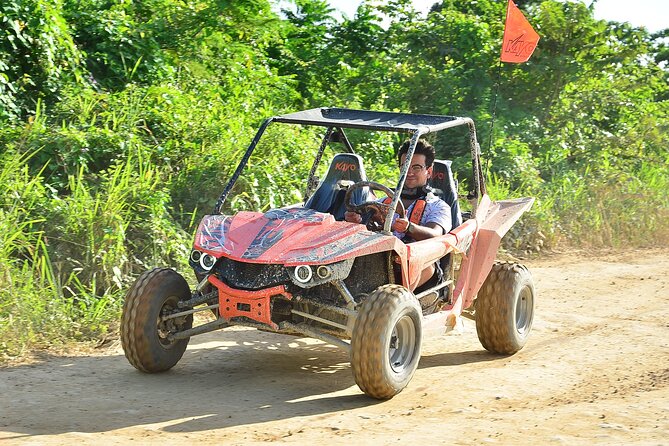 Dune Buggies and Cenote Cave Half Day Adventure - Driving an automatic buggy through farms and villages