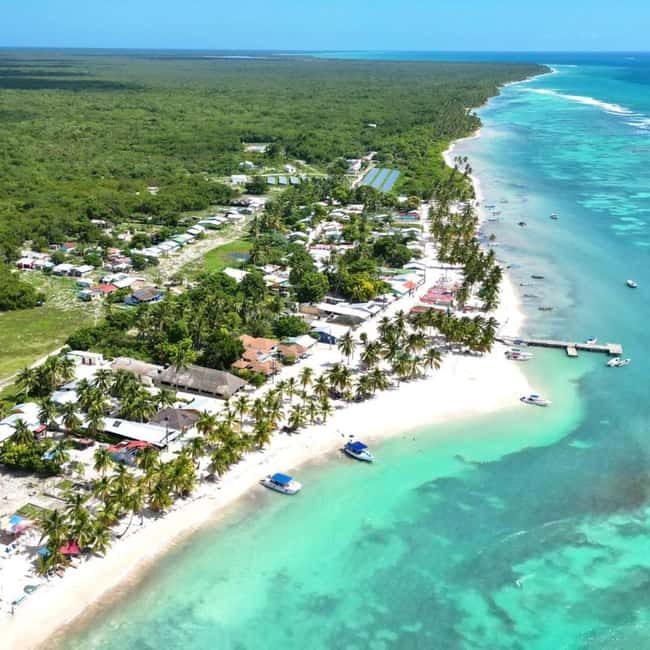 From La Romana: Saona Island for Aida Cruises Passengers - Lunch puts Dominican food beside the beach