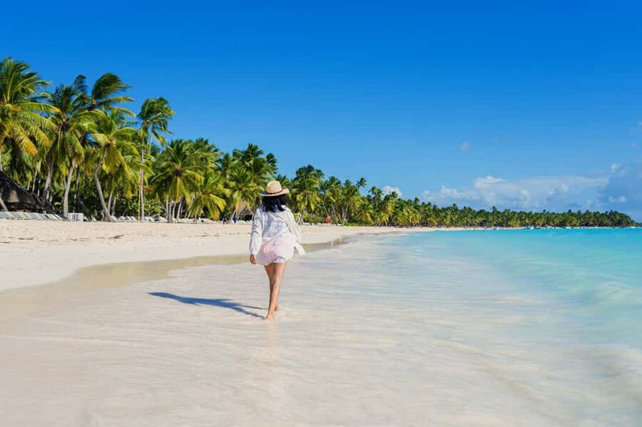 From Punta Cana: Catamaran Tour to Saona Island with Open Bar and Buffet - From Punta Cana resorts to Bayahibe port