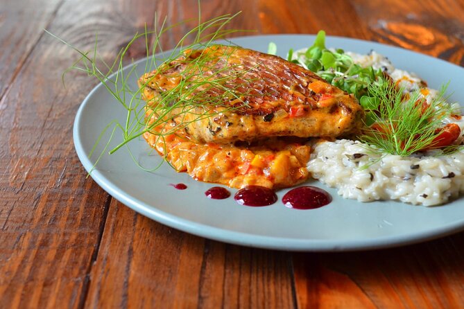 Learn How to Make Chillo al Coco & Taino Concept Store - Sitting down to eat your own meal
