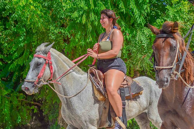 Punta Cana Beach Horseback Ride Paradise Coast Experience - Palm-lined trails before the coast