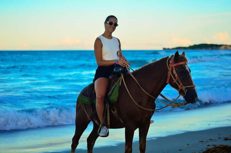 Punta Cana: Horseback Riding Tour with Sunset at Macao Beach - The ride from tropical paths to the shore