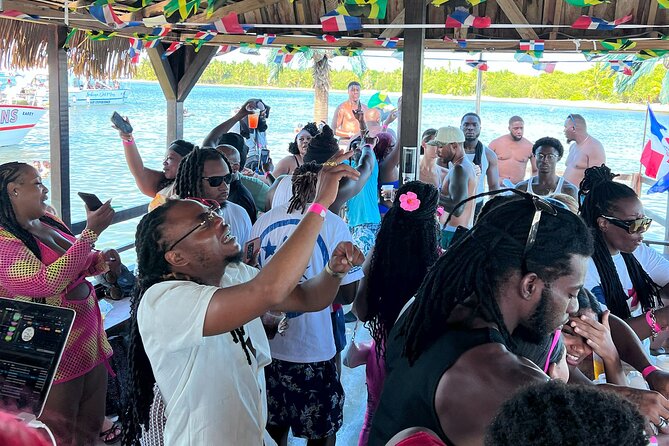 Punta Cana Noahs Ark Party Boat with Open Bar DJ - The natural pool is a social swim stop