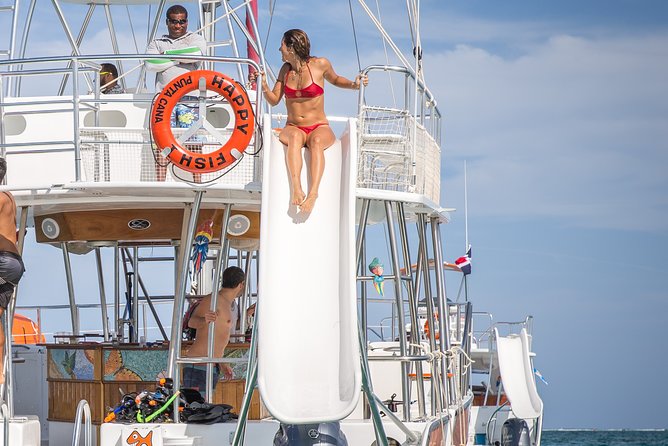 Punta Cana Private Catamaran Cruise with Drinks and Light Snacks - The slide at Punta de los Nidos
