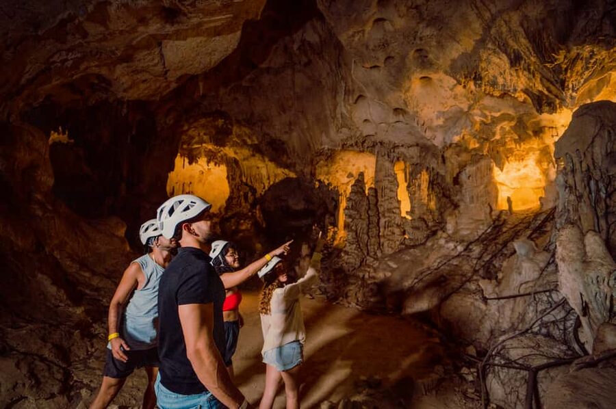 Punta Cana: Scape Park Entry for Cenote, Zip Lines, & Caves - Iguabonita Cave, with stairs and stone chambers