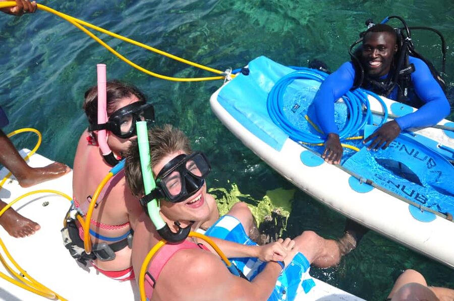 Sailing Splash Tour Speedboat, Snorkel, and Catamaran - Snuba instruction with calm support