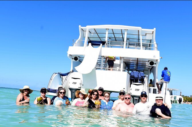 Sand-Bar Punta Cana Party Boat unlimited drinks, snorkeling Vibes - The sandbar, beach stop, and fresh coconut