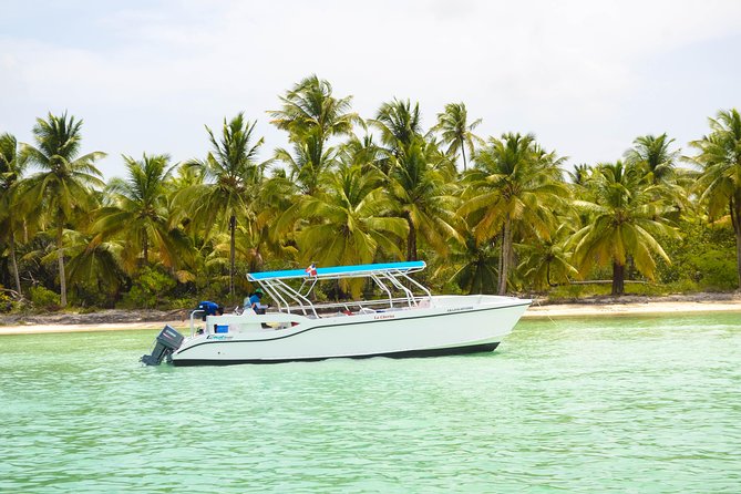 Saona Island Day Trip + Lobsters Included - Crossing the water from Bayahibe