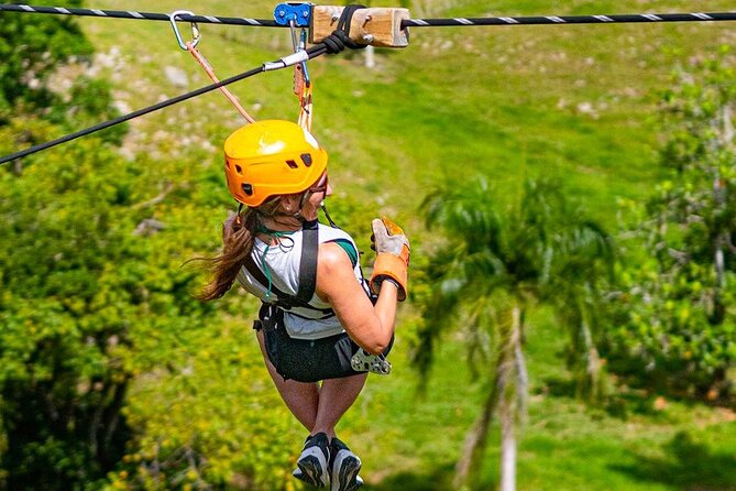 Zip Line or Canopy Zip Line Tours from Punta Cana - Racing a friend on parallel cables